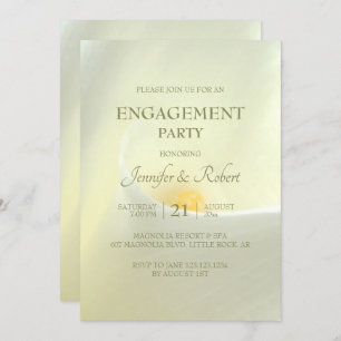 Elegant White Calla Lily Engagement Invitation