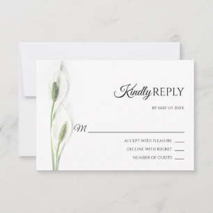Elegant White Calla Lily Flowers RSVP Wedding