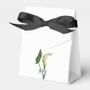 Elegant White Calla Lily Green Botanical Wedding Favour Box