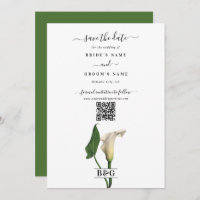Elegant White Calla Lily Green Botanical Wedding