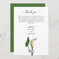 Elegant White Calla Lily Green Botanical Wedding