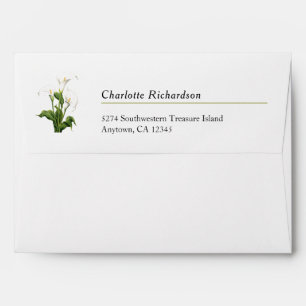 Elegant White Calla Lily Personalised Envelope