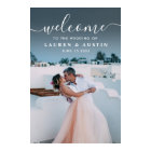 Elegant White Calligraphy Photo Wedding Sign