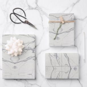 Elegant White Carrara Marble Wrapping Paper