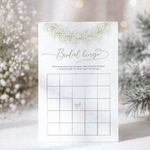 Elegant White Chic Bingo Bridal Shower Game Flyer