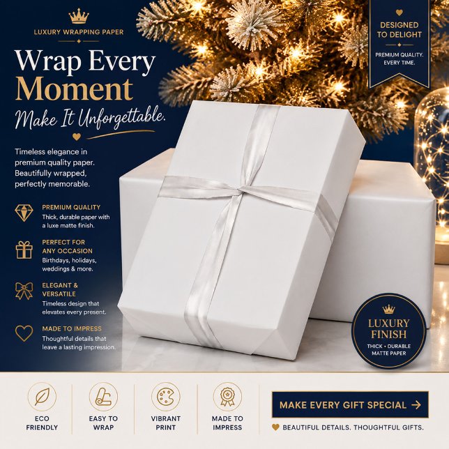 Elegant White Christmas Wrapping Paper (Creator Uploaded)