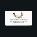 Elegant White Cream Flowers Antlers Wedding  Label<br><div class="desc">A Charming,  Boho design for special,  almost all season events! This design features deer antlers,  watercolour white,  cream flowers bouquets with eucalyptus leaves and greenery,  on white background. Use Personalise tool to add your info. For more,  visit please,  my White Cream Floral Antlers Collection.</div>