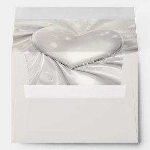 Elegant White Cream Heart Envelope