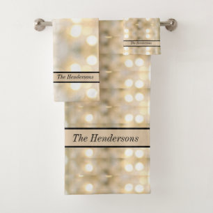 Elegant  White Cream off white Lights Chic Modern Bath Towel Set