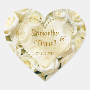 Elegant white cream roses Sticker