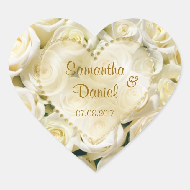 Elegant white cream roses Sticker (Front)