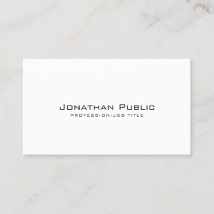 Elegant White Creative Design Modern Plain Business Card