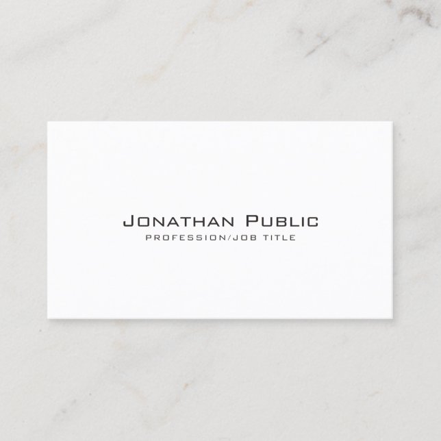 Elegant White Creative Design Modern Plain Business Card (Front)
