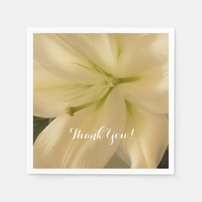 Elegant White Crema Napkins (Front)