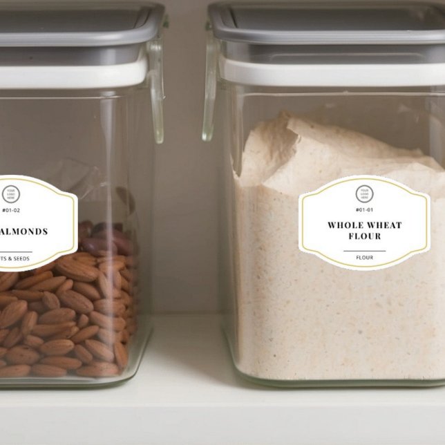 Elegant White Custom Logo Kitchen Pantry Labels (Creator Uploaded)