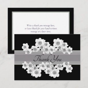 Elegant White Daffodils Modern Botanical Thank You Card