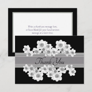 Elegant White Daffodils Modern Botanical Thank You Card
