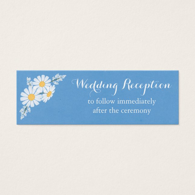 Elegant White Daisies Blue Wedding Reception (Front)