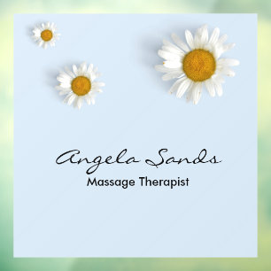 Elegant white daisies blue window cling