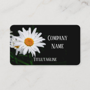 elegant white daisy flower photography custom business card