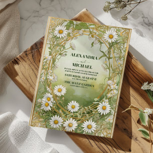 Elegant White Daisy Flower Wedding Invitation