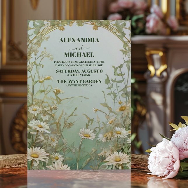 Elegant White Daisy Flower Wedding Invitation (Creator Uploaded)