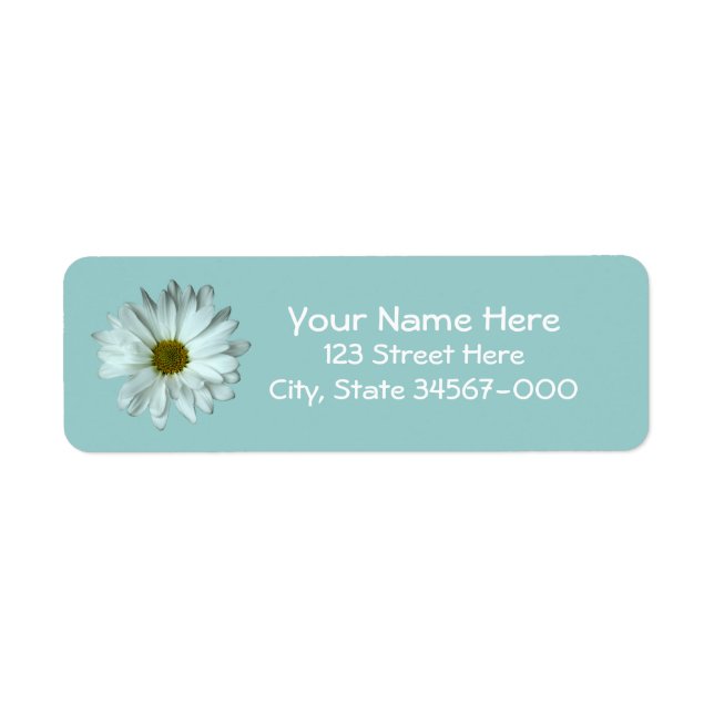 Elegant White Daisy on Blue Background (Front)