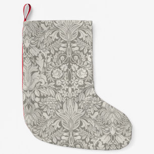 Elegant White Damask Floral Home Decor Small Christmas Stocking