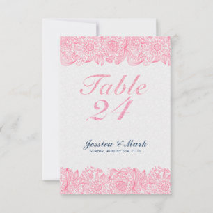 Elegant White Damasks & Pink Floral Paisley Lace Invitation