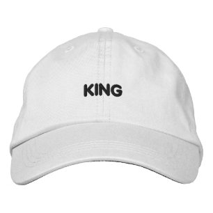 Elegant White Elegant Cap with King Text Printed 