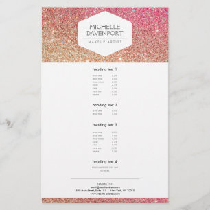 ELEGANT WHITE EMBLEM BRONZE/PINK OMBRE GLITTER FLYER
