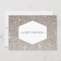 ELEGANT WHITE EMBLEM SILVER GLITTER Gift Card