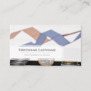 Elegant white euro money chart as financial expert business card