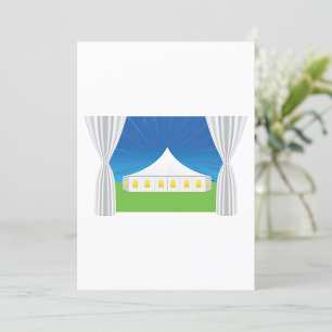 Elegant White Event Tent with Curtains Invitation