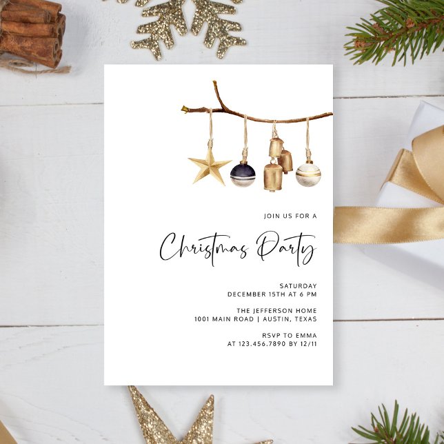 Elegant White Family Christmas Party Invitation (Personalized Elegant White Family Christmas Party Invitation)