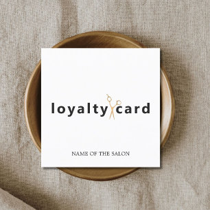 Elegant White Faux Gold Scissor Loyalty Card