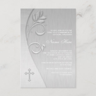 Elegant White First Communion Invitations