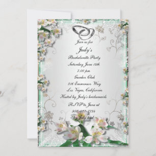 Elegant White Floral Bachelorette Party Invitation
