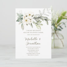 Elegant White Floral Bible Verse Christian Wedding