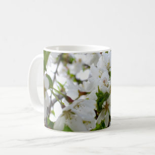 Elegant white floral blossom photo coffee mug