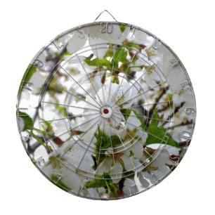 Elegant white floral blossom photo dartboard