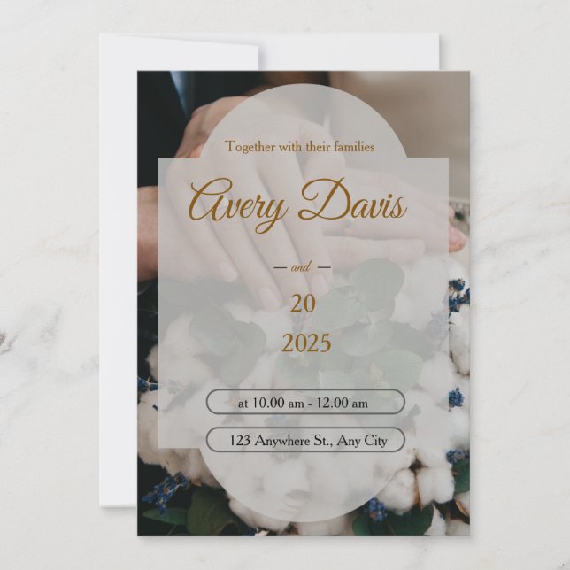 Elegant White Floral Boho Wedding Invitation  (Front)