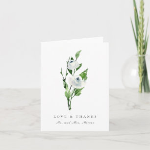 Elegant White Floral Bouquet Wedding Thank You