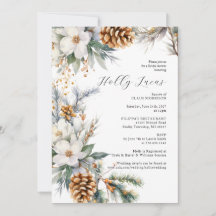 Elegant White Floral Christmas Bridal Shower