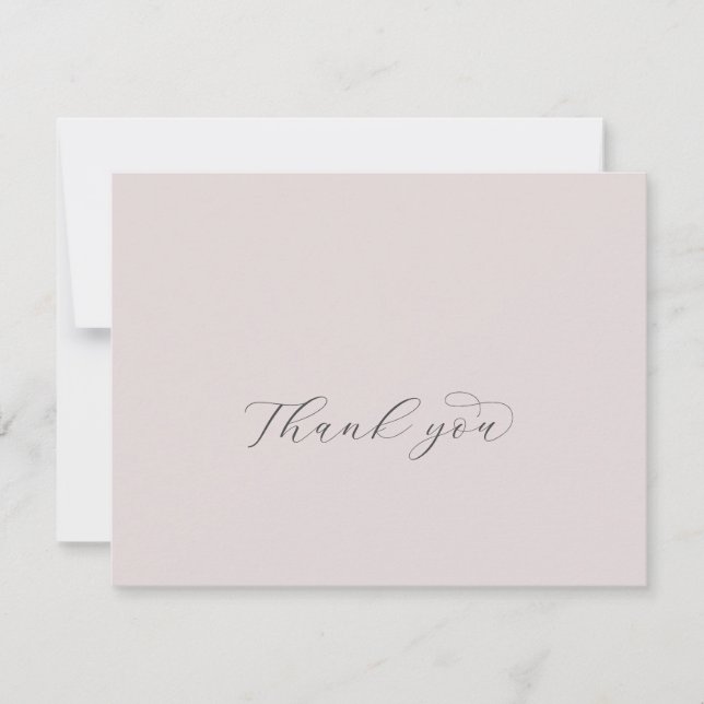 Elegant White Floral Coordinate | Blush Mauve Thank You Card (Front)