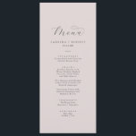 Elegant White Floral Coordinate | Blush Wedding Menu<br><div class="desc">This elegant white floral coordinate blush wedding menu card is perfect for a simple wedding. The minimalist light blush pink and grey design features fancy romantic typography with modern glam style. Customisable in any colour. Keep the design minimal and classy, as is, or personalise it by adding your own graphics...</div>