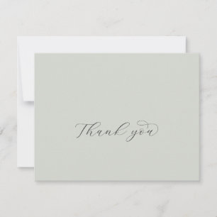 Elegant White Floral Coordinate Sage Mint Thank You Card