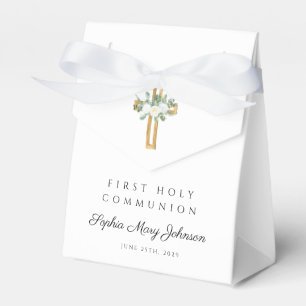 Elegant White Floral First Communion Favour Box