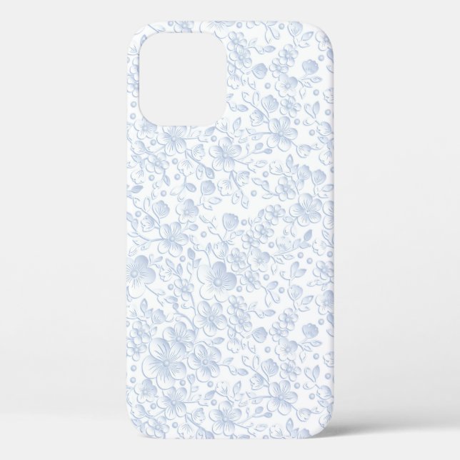 Elegant White Floral Hibiscus Daisies Pattern | Case-Mate iPhone Case (Back)