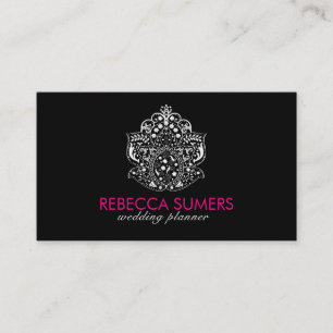 Elegant White Floral Lace Ornament Business Card